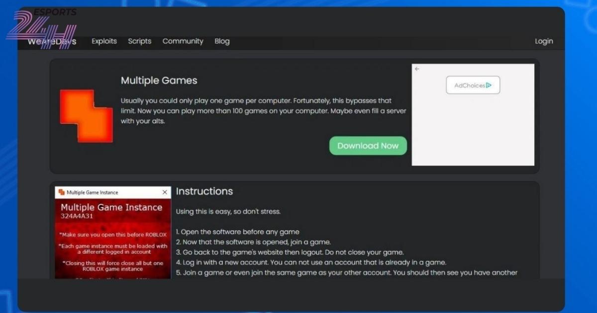 Cách chạy 3 - 5 Roblox instances trên một máy tính