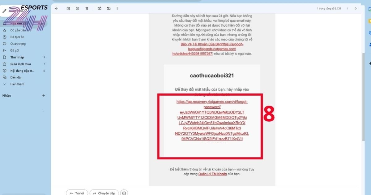 Cách khôi phục tài khoản Riot Games bằng gmail bước 8