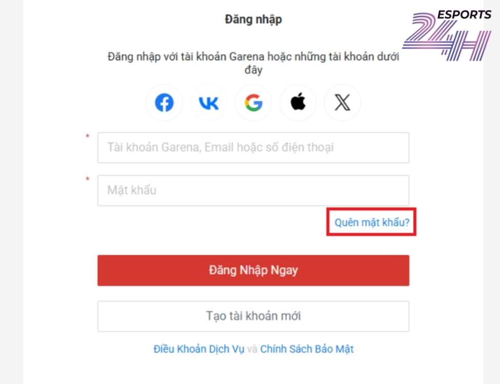 Đổi mật khẩu liên quân đối với tài khoản Google