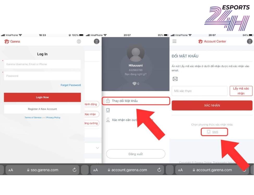 Hướng dẫn chi tiết các bước đổi mật khẩu liên quân mobile 
