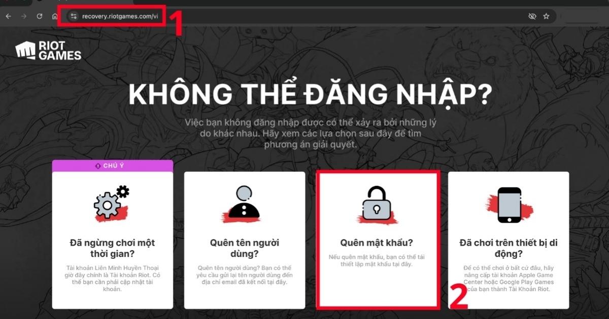 Những Lỗi Thường Gặp Khi Đổi Mật Khẩu Riot