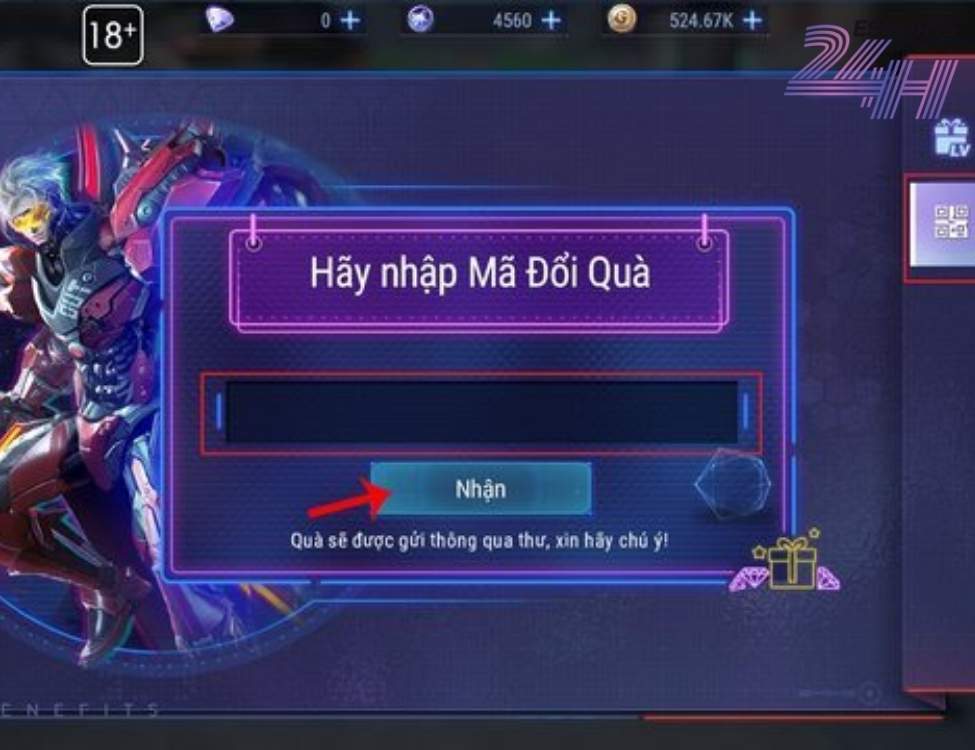 Phần thưởng và giá trị của gift code