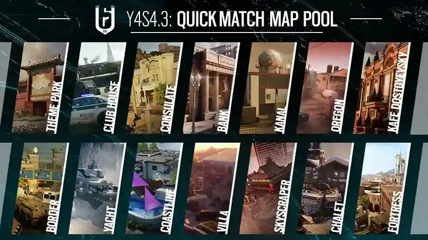 Thay đổi danh sách bản đồ xếp hạng Map Pool Rainbow Six Siege 2026