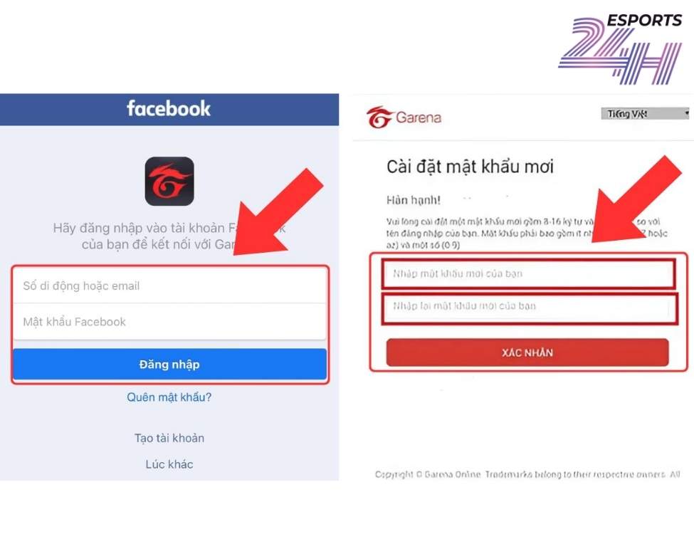 đổi mật khẩu đối với tài khoản Facebook